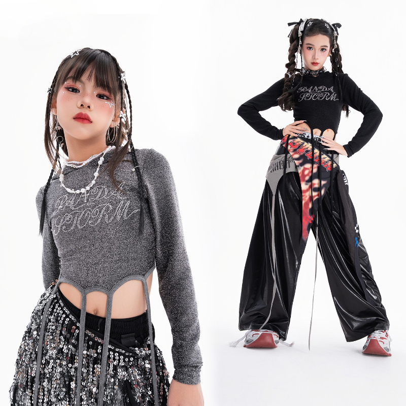 Kızlar Hip Hop Dans Giyim Setl - Street Fashion Kpop incelemesi ve fiyatı