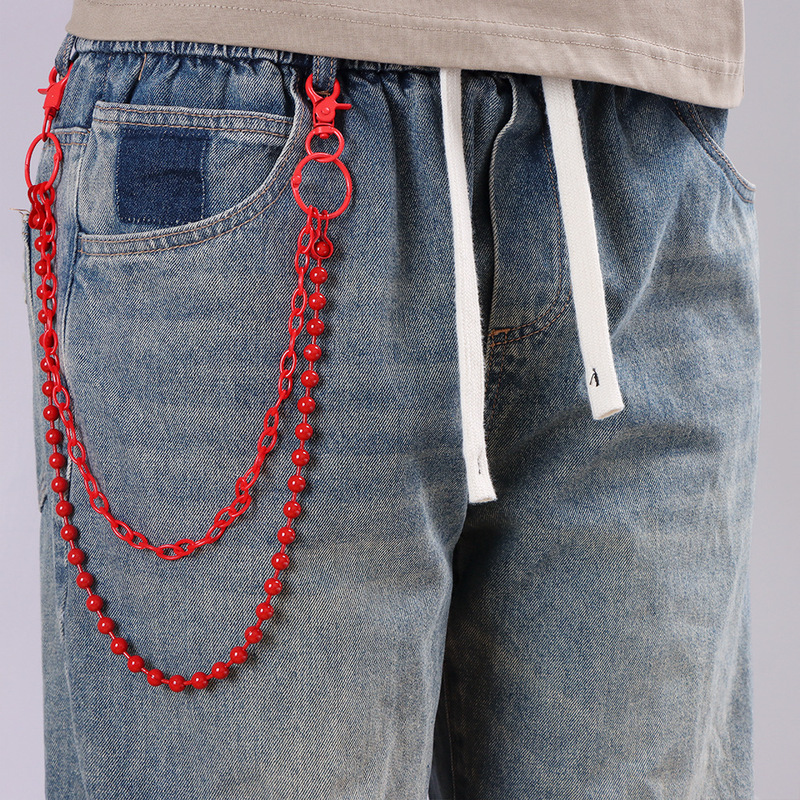 Parlak Kırmızı Boncuklu Çok Ka - Street Fashion Hip Hop incelemesi ve fiyatı