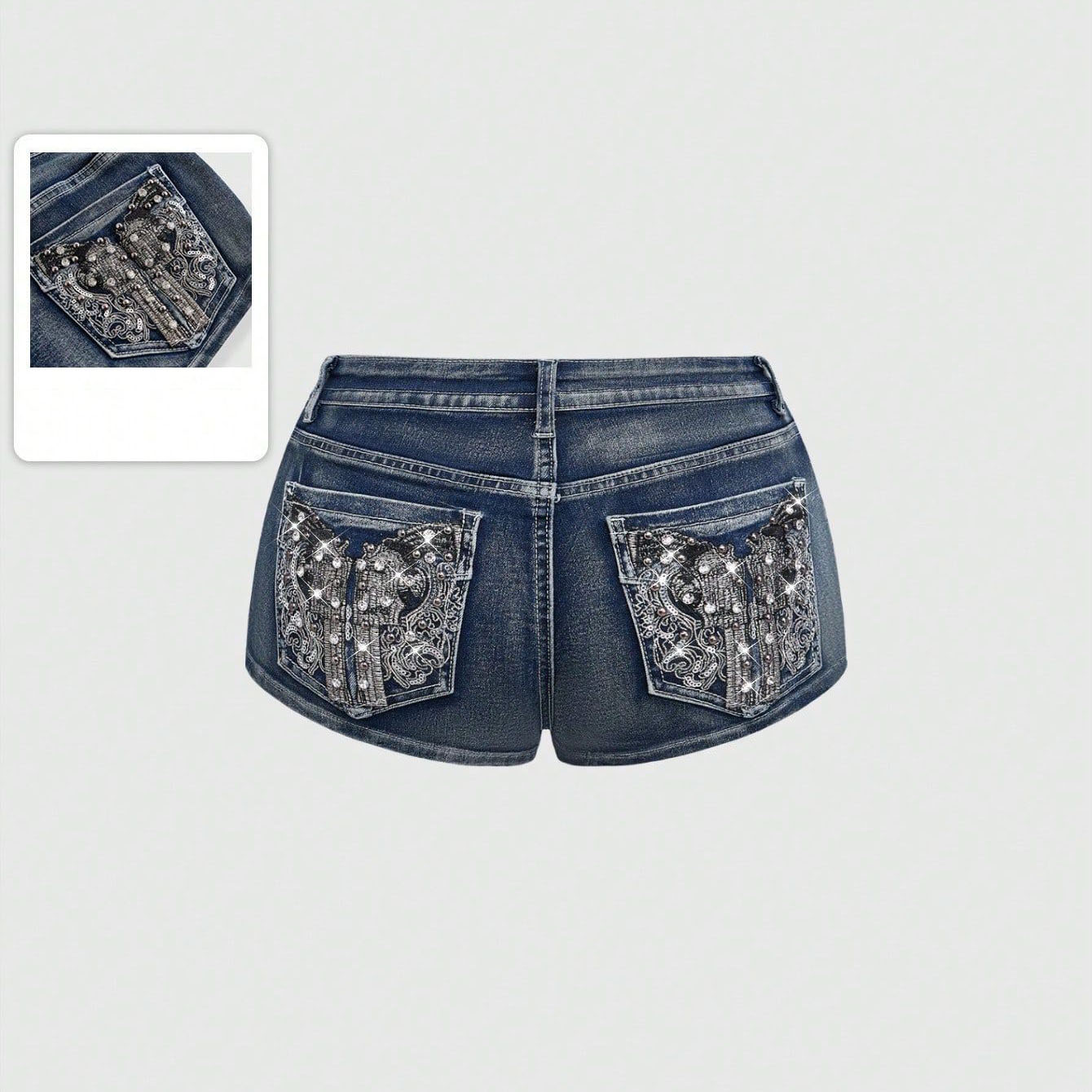Yazlık Rhinestone İşlemeli Kot - Street Fashion American incelemesi ve fiyatı