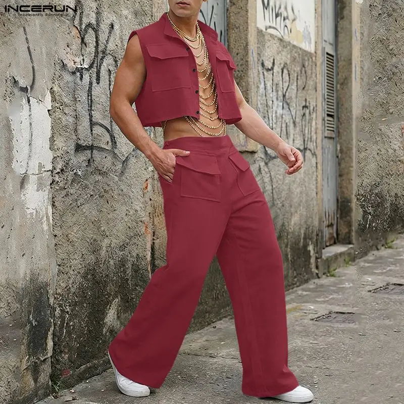 INCERUN Erkek Setleri Katı Kol - Street Summer Fashion incelemesi ve fiyatı