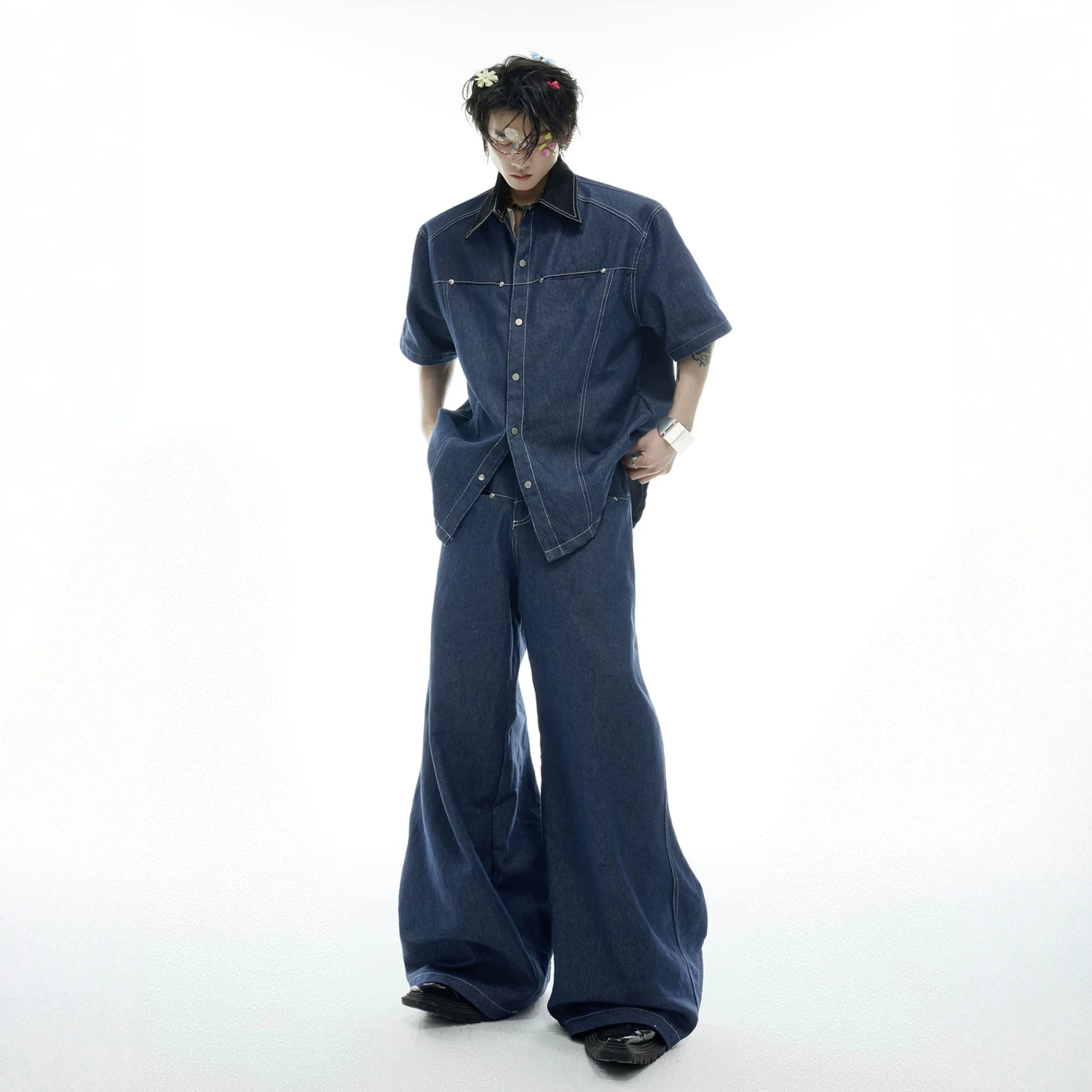 Yazlık Erkek Denim Takım Elbis - Street Fashion American incelemesi ve fiyatı