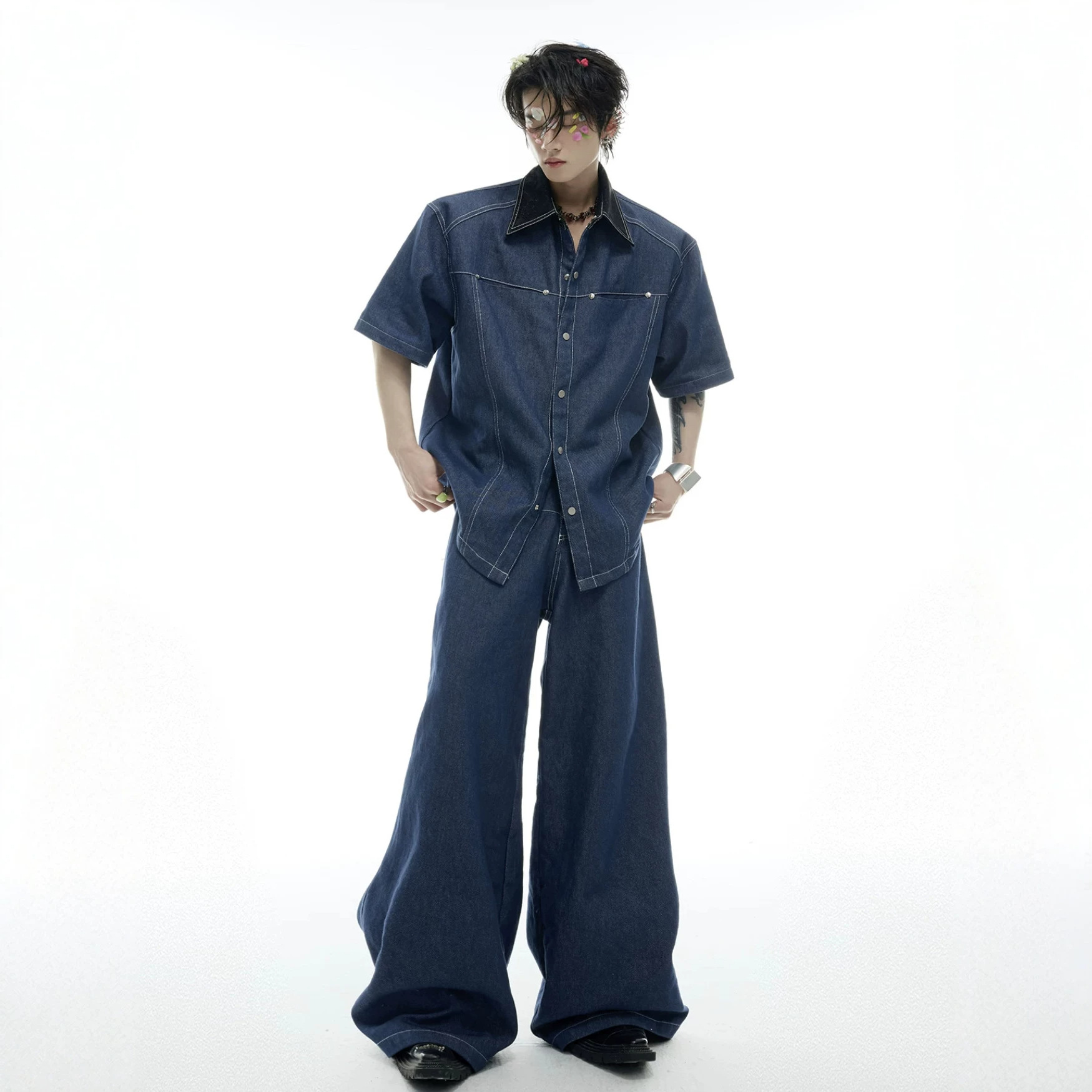 Yazlık Erkek Denim Takım Elbis - Street Fashion American incelemesi ve fiyatı