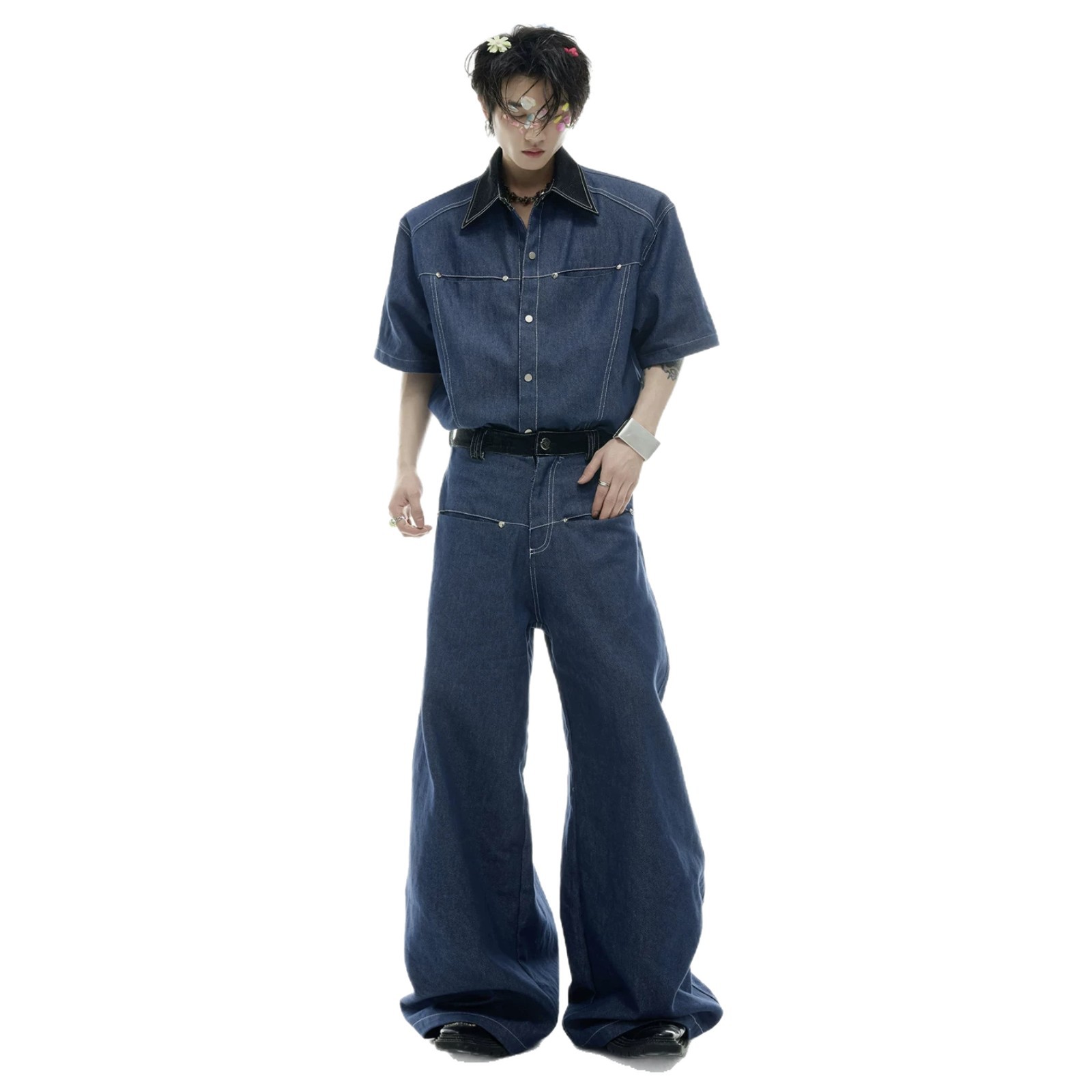 Yazlık Erkek Denim Takım Elbis - Street Fashion American incelemesi ve fiyatı