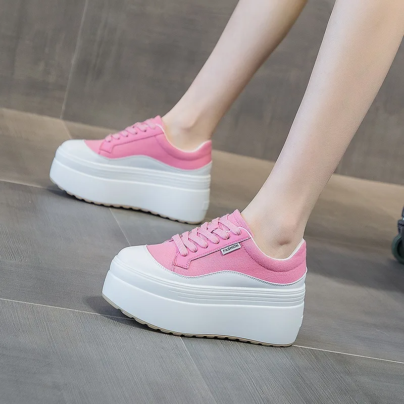 8 cm Yeni Kanvas Hakiki Deri K - Street Fashion Ladies incelemesi ve fiyatı