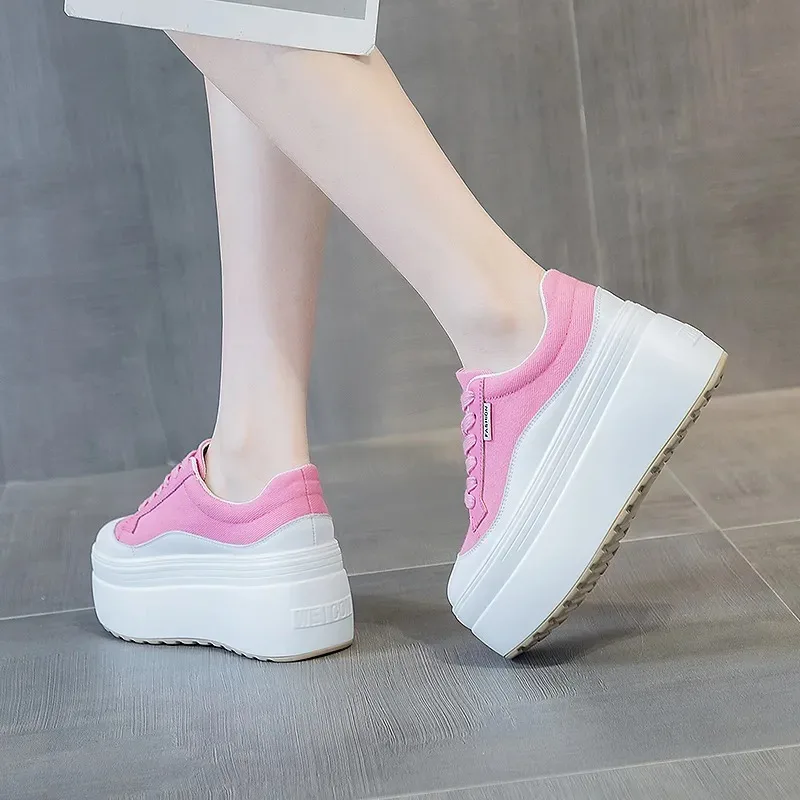 8 cm Yeni Kanvas Hakiki Deri K - Street Fashion Ladies incelemesi ve fiyatı