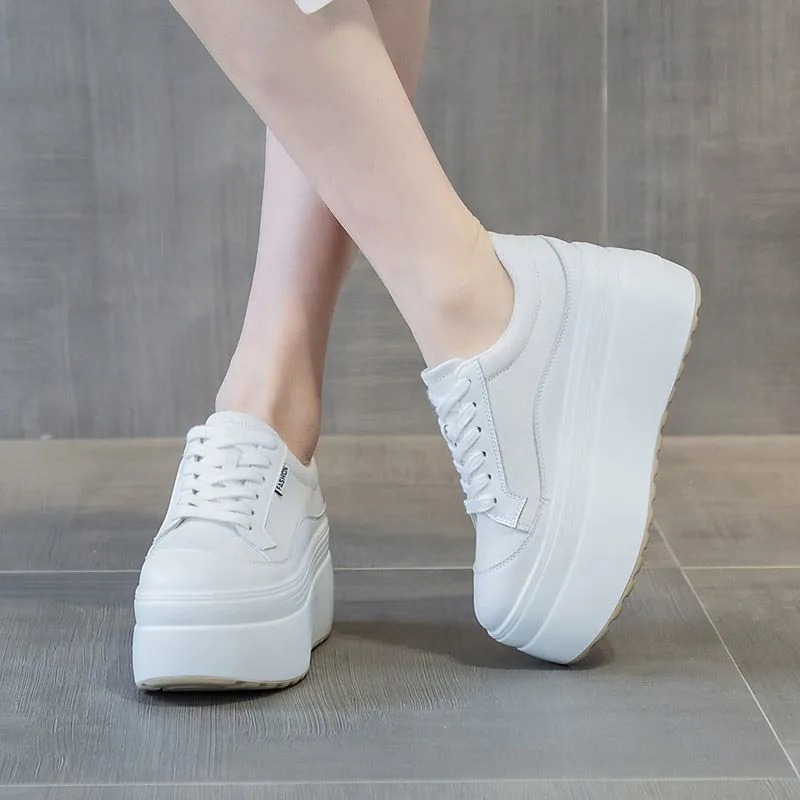 8 cm Yeni Kanvas Hakiki Deri K - Street Fashion Ladies incelemesi ve fiyatı