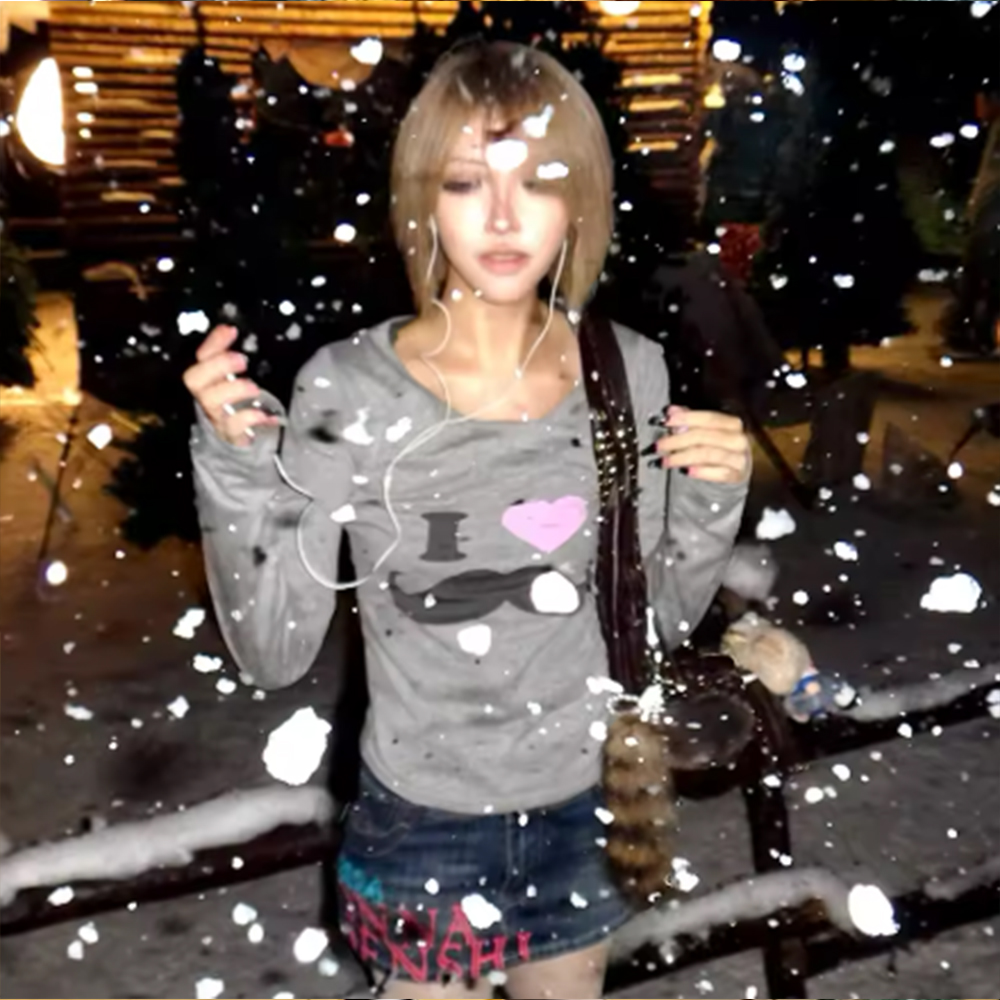 Japon Y2K Sakal Baskılı Tişört - Street Fashion Harajuku incelemesi ve fiyatı