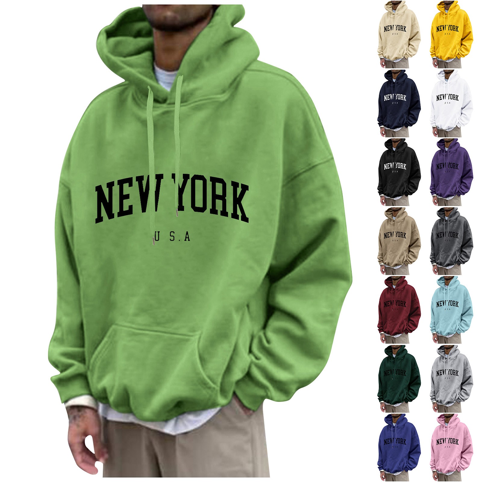 New York baskı Mens Hoodies mo - High Street Fashion New York incelemesi ve fiyatı