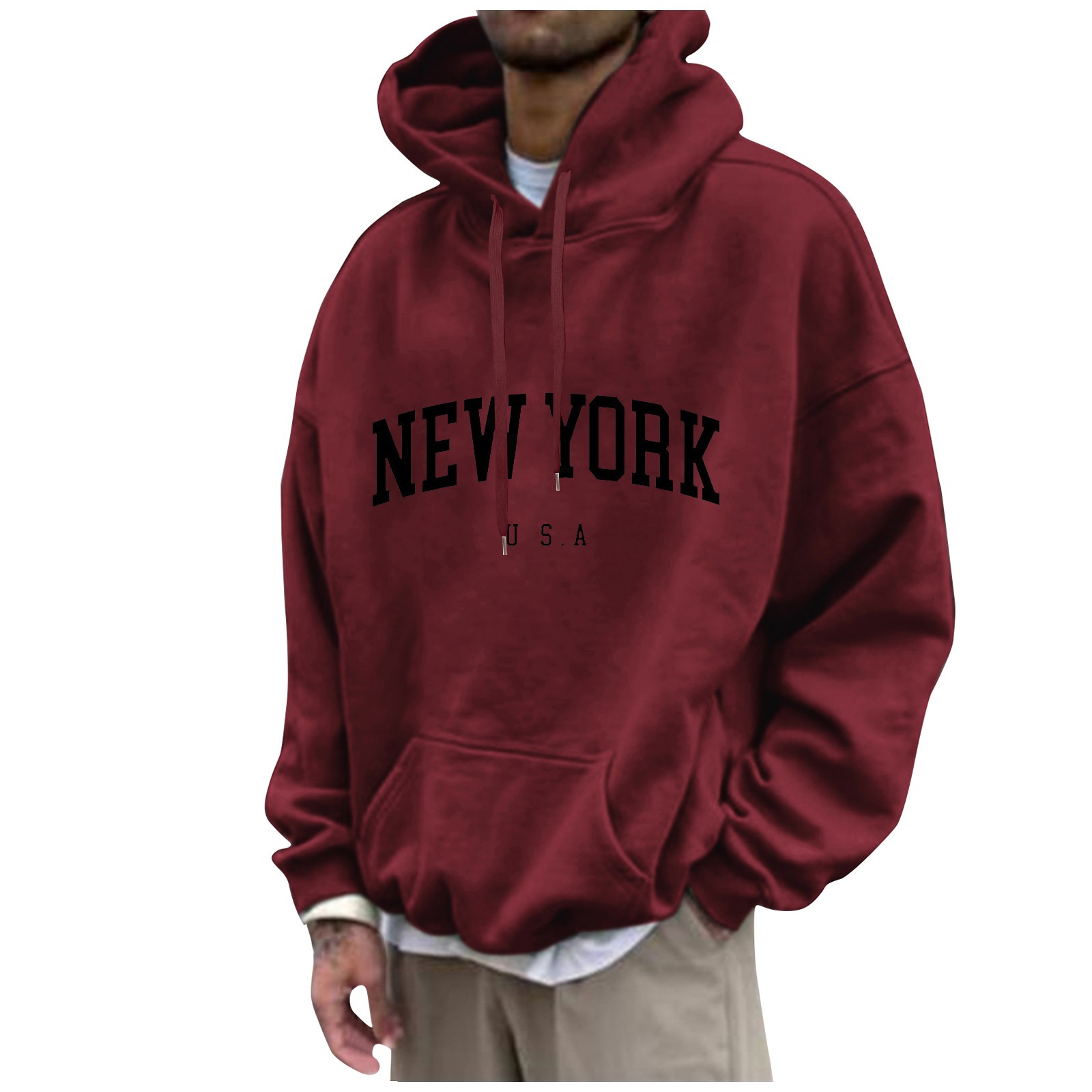 New York baskı Mens Hoodies mo - High Street Fashion New York incelemesi ve fiyatı