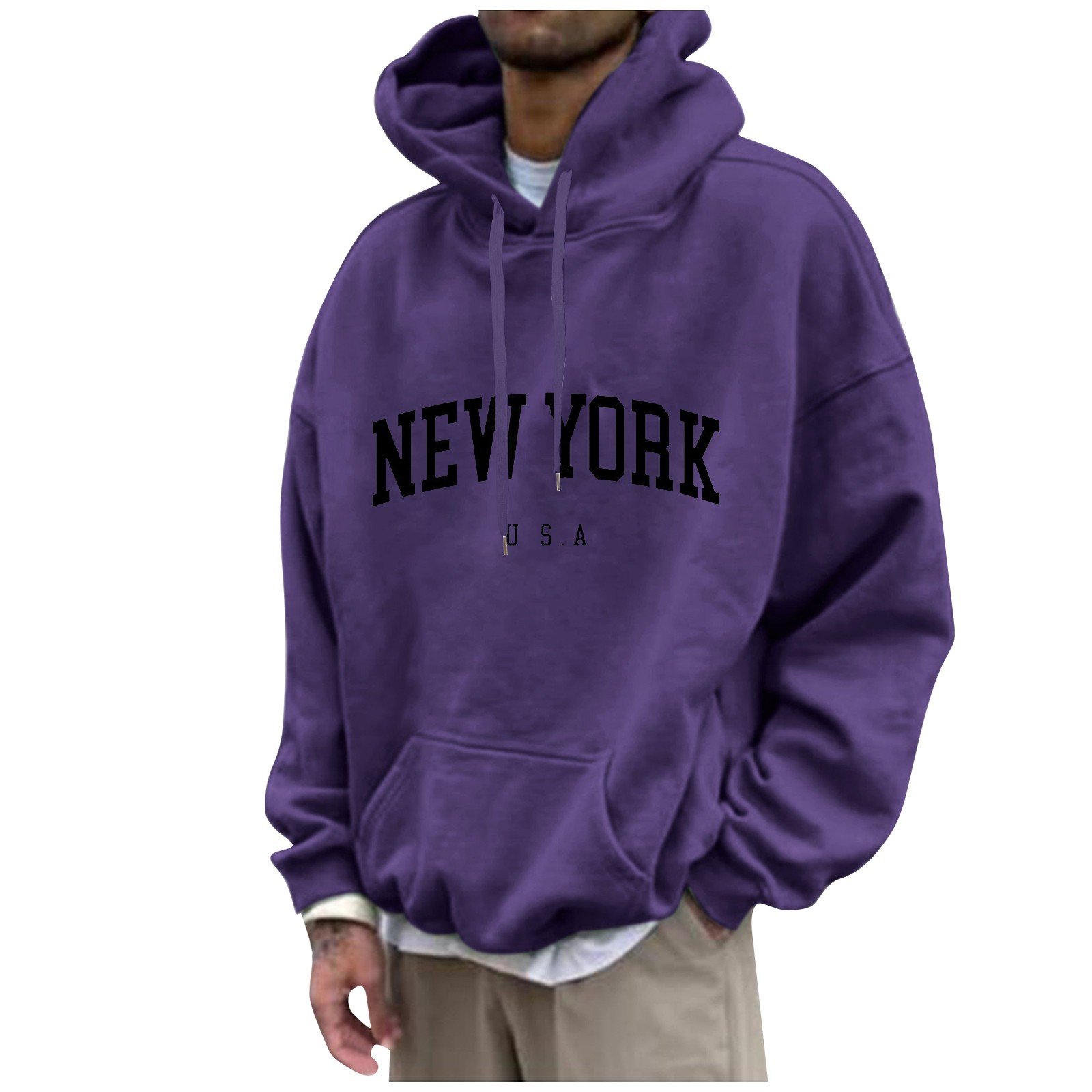 New York baskı Mens Hoodies mo - High Street Fashion New York incelemesi ve fiyatı