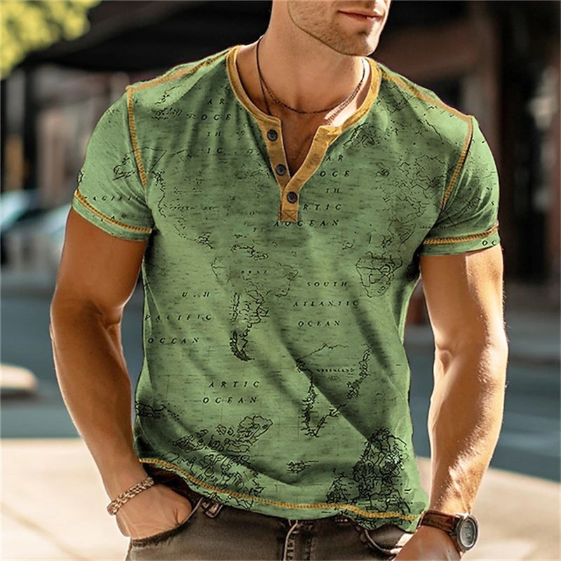 Erkek Henry Gömlekleri Komik 3 - Street Summer Fashion incelemesi ve fiyatı