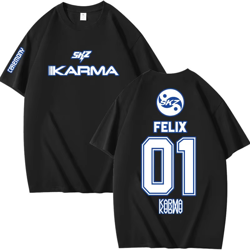 Popüler Kpop KARMA Kısa Kollu  - Street Fashion Kpop incelemesi ve fiyatı