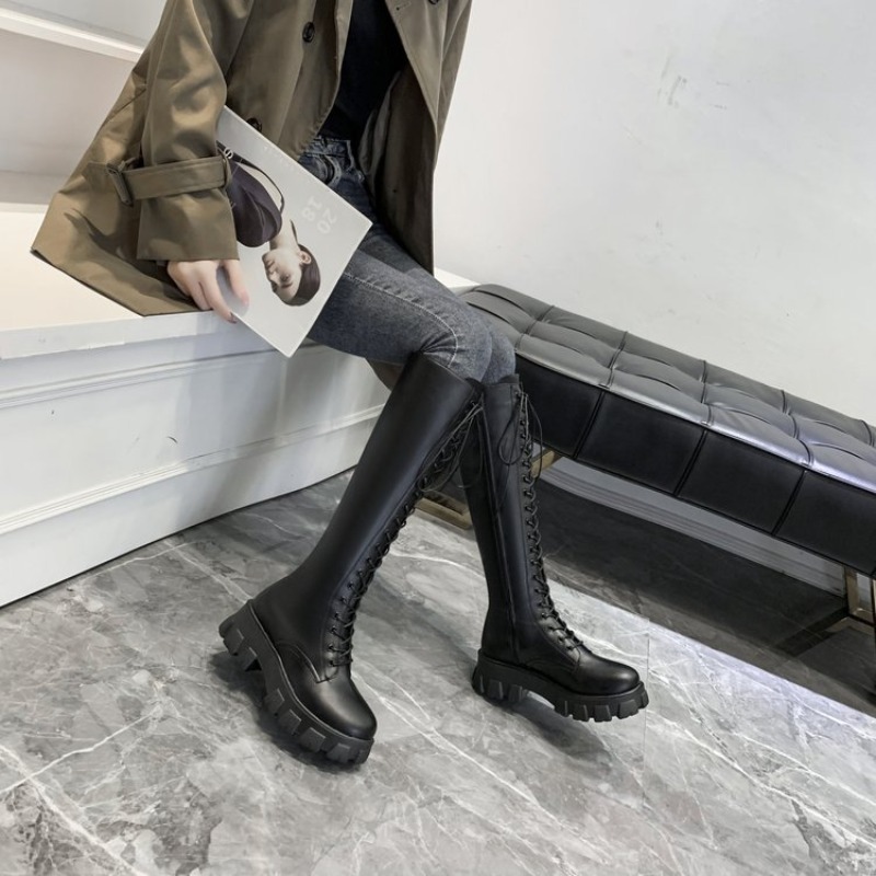 Kadın Diz Üstü Çizmeler Bağcık - Street Fashion Female incelemesi ve fiyatı